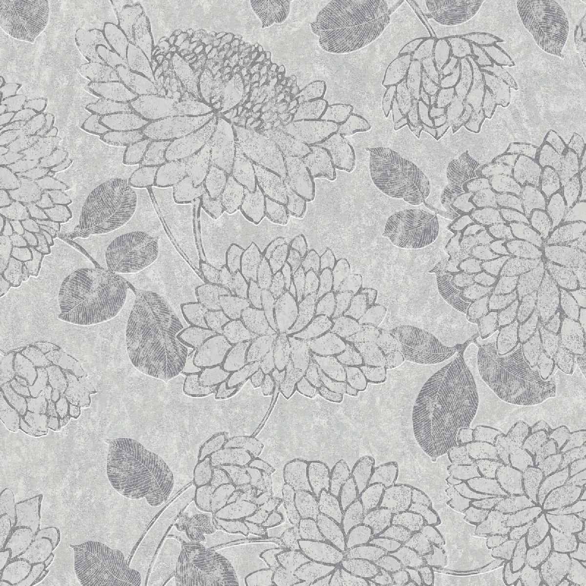 Vliestapete Attractive II 390251 - Floral Muster - Hellgrau, Silber